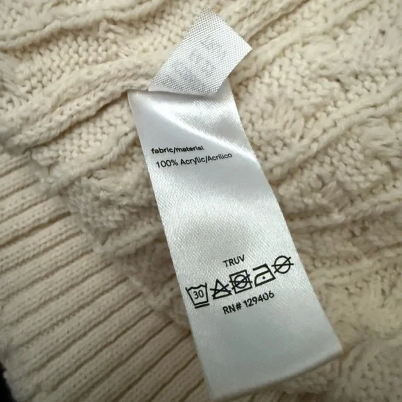 Venus Ivory Cable Knit Sweater Dress (Size L) - Picture 6 of 7